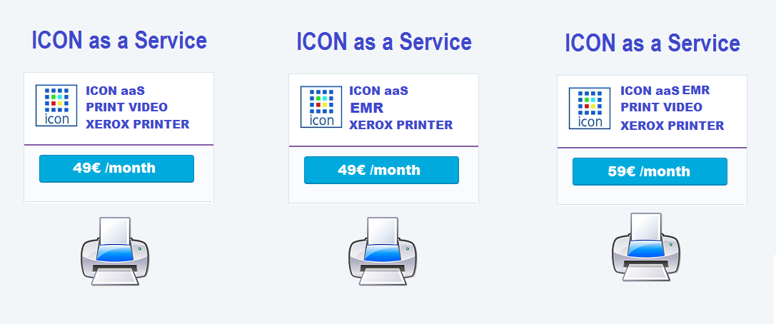 ICON SaaS + Xerox printer Subscriptions by Month
